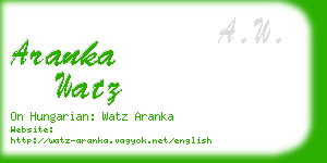 aranka watz business card